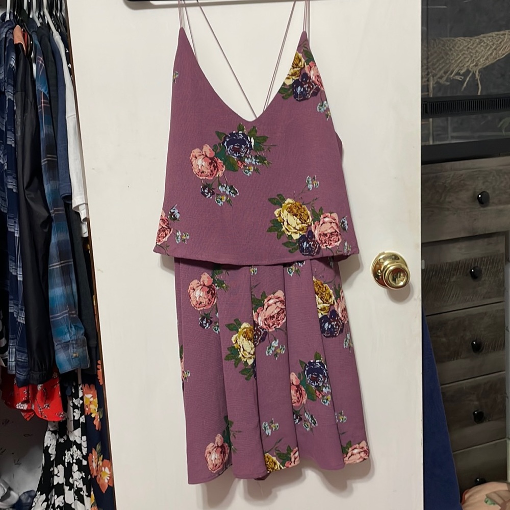 Floral purple romper